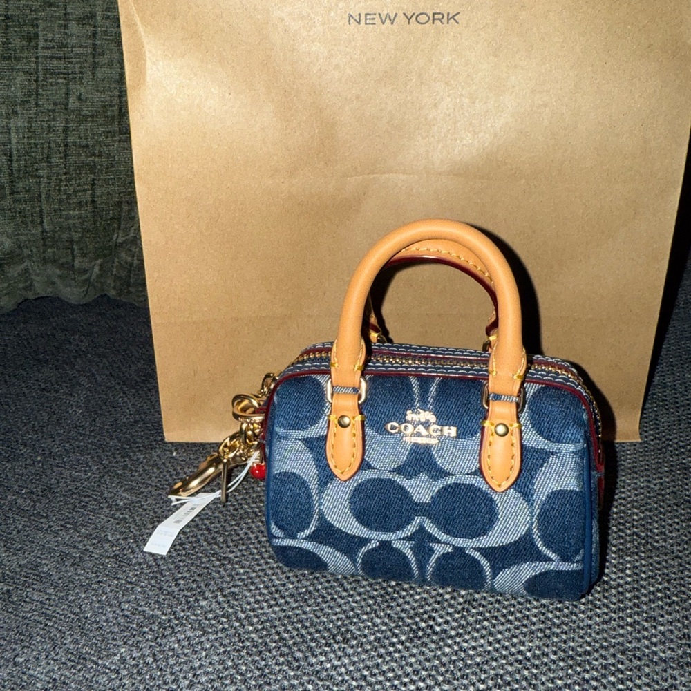 Coach Blue and Tan Baby Bag